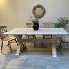 Limewaxed Distressed Trestle Table Indoor / Outdoor - Made from reclaimed wood - Any colour or size