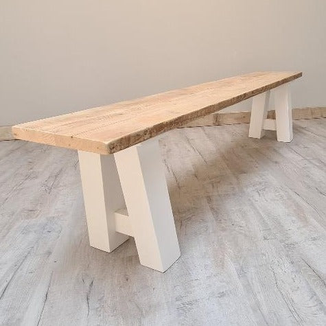 Reclaimed trestle bench
