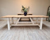 The 'St Ives' Rustic Farmhouse trestle  Dining Table - made from reclaimed wood