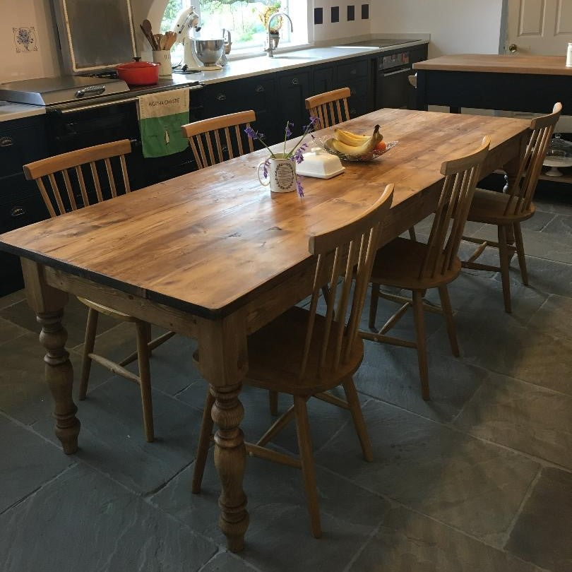 Waxed all over traditional farmhouse table   - Made From Reclaimed Wood (Distressed Wooden Top) - Prices start from £399