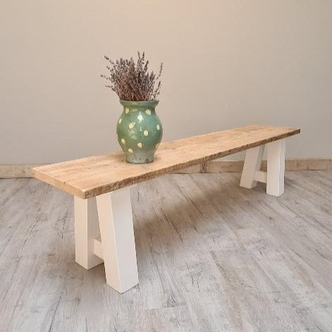 Rustic trestle bench