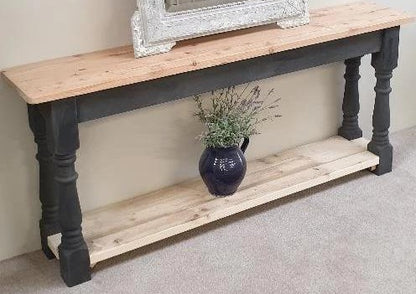 Rustic console table painted in Annie Sloan 'Graphite'